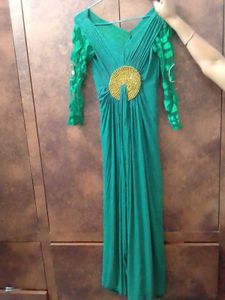 Vintage Green Maxi Prom Dress 🎀