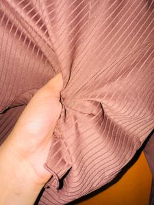 Mauve Ribbed Long Sleeve Top
