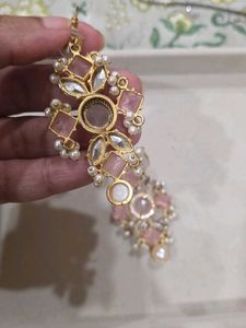 Light Pink Pearl Long Earrings