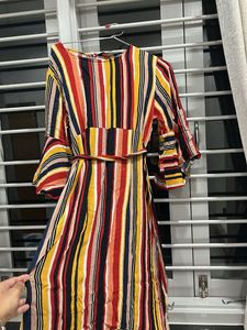 Striped Bell Sleeve Tunic Dress