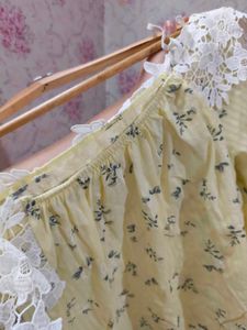 Yellow And White Off shoulder  Summer Top