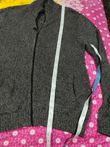 Gray Knit Sweater imported zipper
