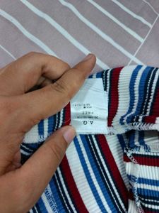 Striped Tie Sleeve Top