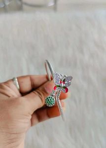 Pure Silver Butterfly Bangle Adjustable (Kada)