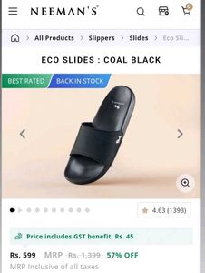 Neeman&#39;s Black Eco Slides Size 41