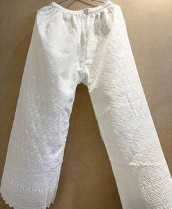 White chikankari palazzo (28 inches )