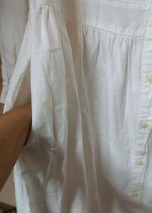 WHITE BUTTON-DOWN DRESS