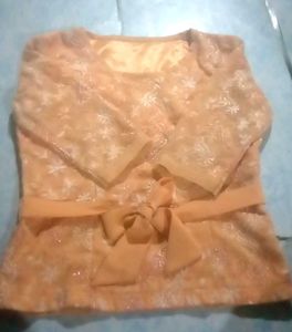 Peach Embroidered Blouse