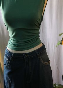 H&amp;M Green Mock Neck Top