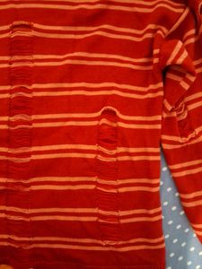 Striped Distressed Knit Sweater