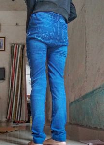 Floral Print Denim Leggings
