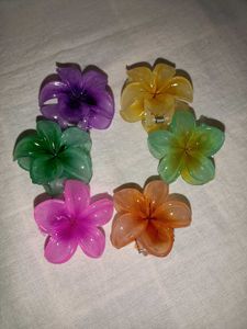Colorful Flower Hair Claw Clips