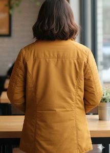 Mustard Hooded Puffer Jacket