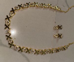 Gold XOXO Necklace &amp; Earring Set