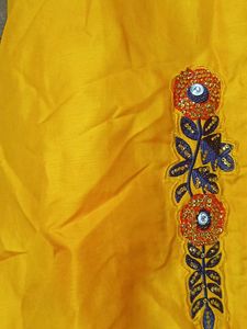 Yellow Embroidered Kurta