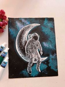 Astronaut Moon Painting