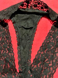 H&amp;M Black Lace Thong Panty – Size/M