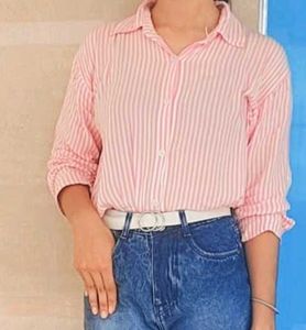 Zara Striped Pink Shirt