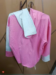 Pink &amp; White Hoodie