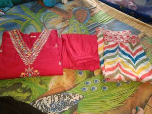 Cotton Silk Kurta Pant Set With Duu
