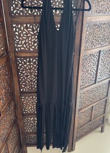 Zara Limited Edisn Fringe Style Halter MIDI Dress