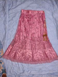 Pink Embroidered Lehenga Skirt