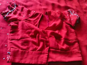 Red heavy work Saree