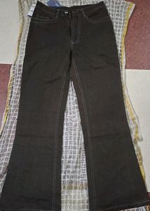 BROWN BOOT CUT JEANS(MID-WAIST):