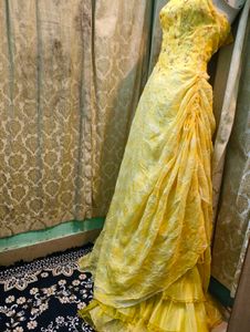 Stunning Yellow Strapless Gown