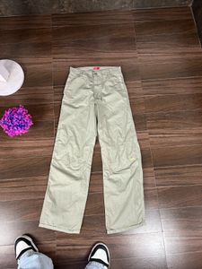 Diesel Pista Green Wide Leg Utility Pants