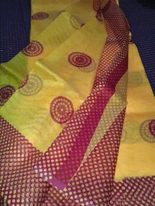 Elegant Yellow &amp; Red Saree