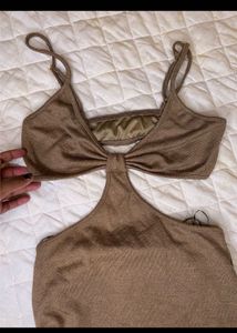 Cutout Brown Mini Dress