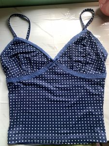 Navy Blue Polka Dots Cami Top