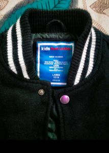 “Wool Blend Bomber Jacket with Striped Design&#34;