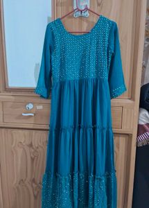 Elegant Teal Ethnic Gown