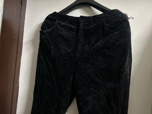 Velvet Flare Leg Trousers