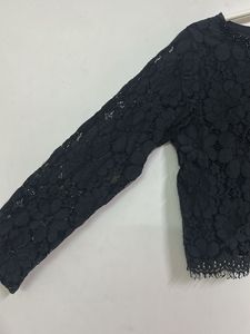 Elegant Black Lace Long Sleeve Top