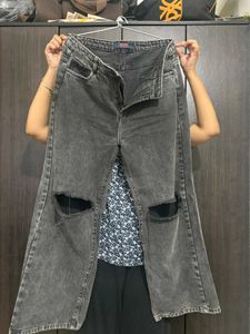 Ripped Wide Leg Jeans