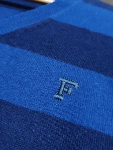 French Connection Men Striped Blue Sweater