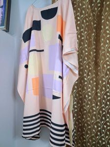 Geometric Print Kaftan Dress