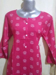 Pink Color Printed Kurti