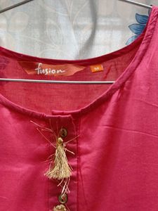 Pink Kurta with Tassels