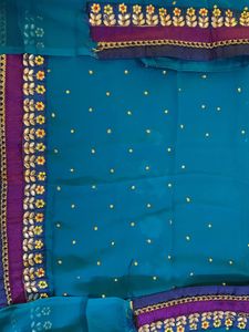 Sky blue (Firozi) Colour Georgette Designer Saree