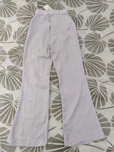 H&amp;M Light Purple Flared Lyocell-blend Trousers