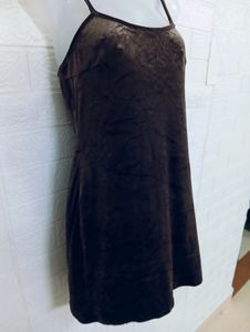 VELVET SOFT BROWN Mini dress