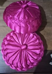 pink satin cushions