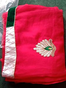 Partywear Red Saree