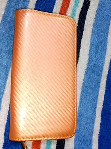 Peach Wallet with Silver Embellishments
