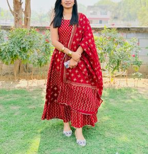 Maroon red dress set