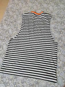 Black White Striped Print Tank Top